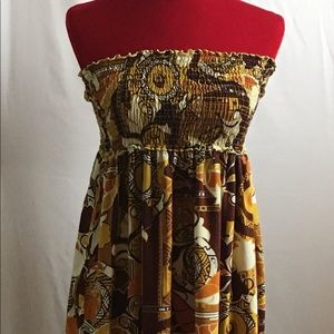 Out of Order seventies print tube top maxi dress size Large vintage